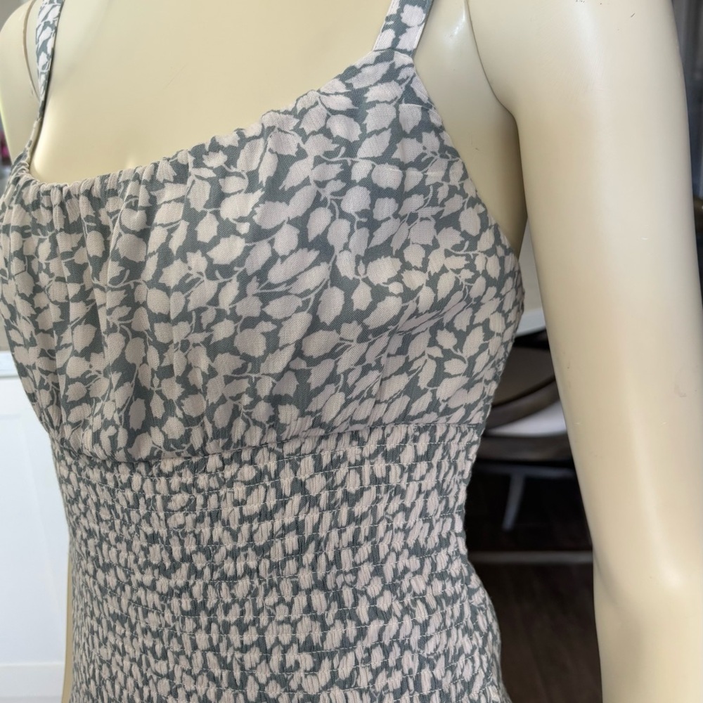 Abercrombie & Fitch White and Blue Textured Dress .